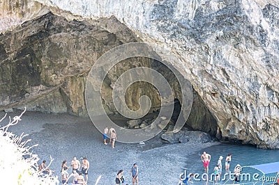 San Nicola dâ€™Arcella, Italy / 20th July 2016 / Hidden beach of Arco Magno Editorial Stock Photo